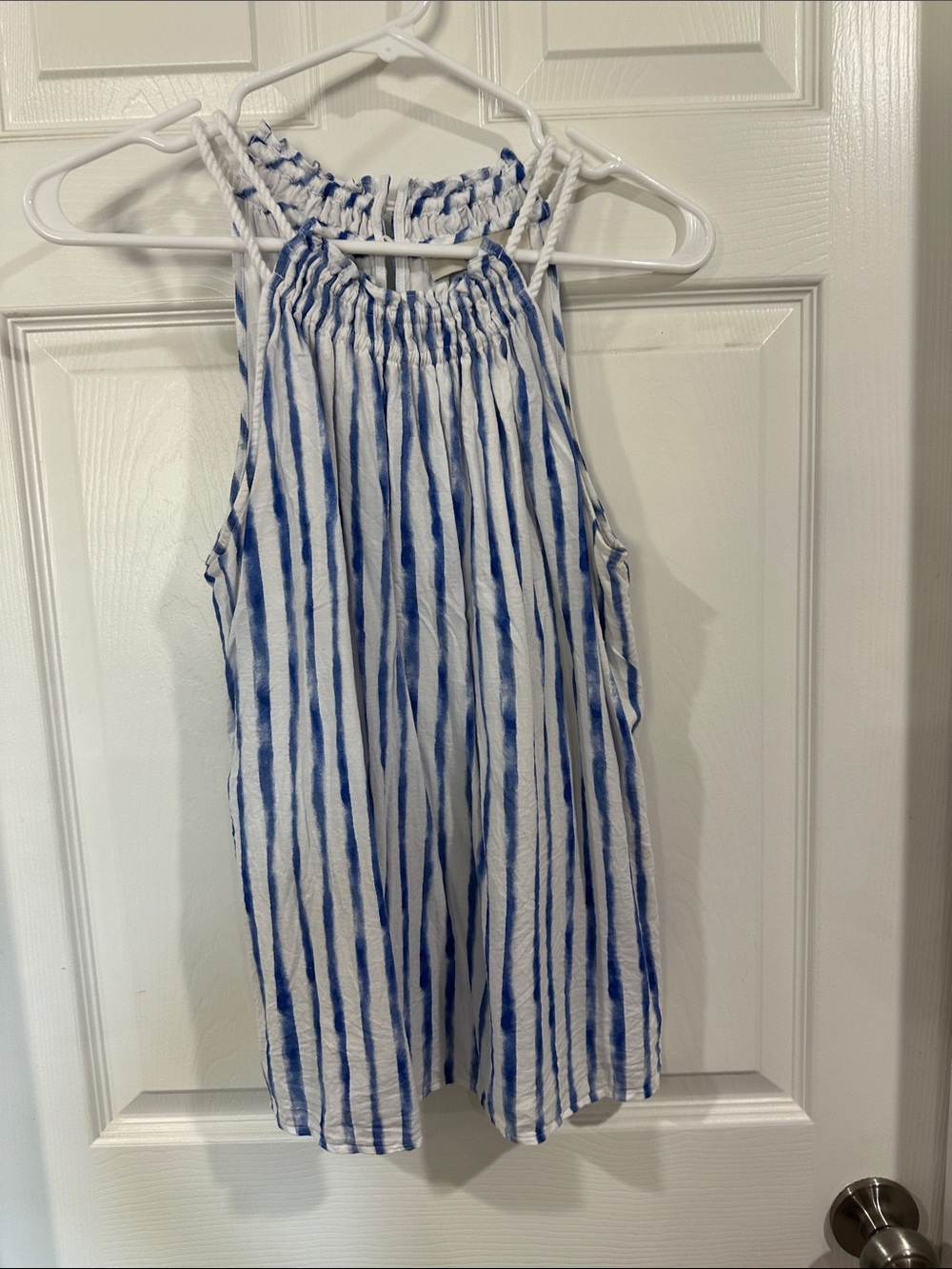 5 for $40 LOFT Blue & White Striped Halter Tank Top